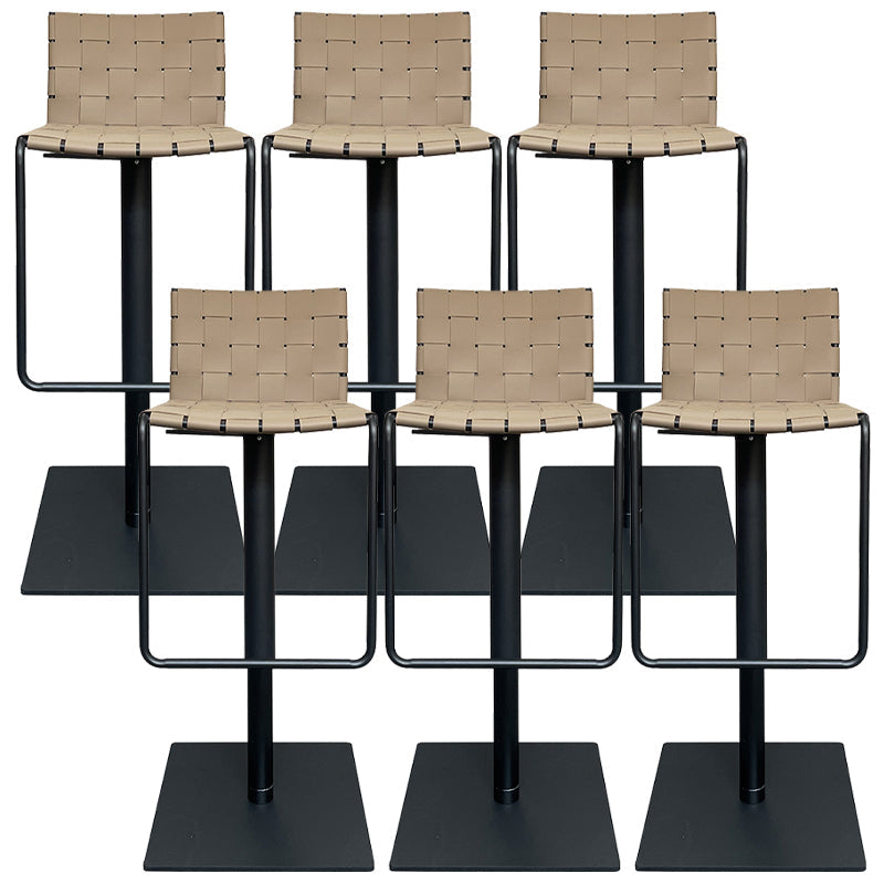 Industrial Leather Bar Stool Backrest Adjustable Counter Stool for Living Room Khaki 6 Piece Set Clearhalo 'Bar Furniture' 'Bar Stools' 'bar_stools' 'furn' 'furn_bar_stools' 'Furniture' 'Kitchen & Dining Furniture' 6663444