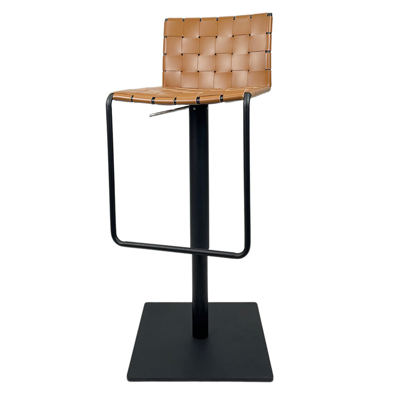 Industrial Leather Bar Stool Backrest Adjustable Counter Stool for Living Room Light Brown 1 Piece Clearhalo 'Bar Furniture' 'Bar Stools' 'bar_stools' 'furn' 'furn_bar_stools' 'Furniture' 'Kitchen & Dining Furniture' 6663446