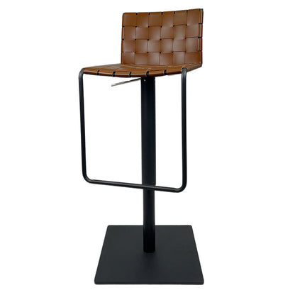 Industrial Leather Bar Stool Backrest Adjustable Counter Stool for Living Room Coffee 1 Piece Clearhalo 'Bar Furniture' 'Bar Stools' 'bar_stools' 'furn' 'furn_bar_stools' 'Furniture' 'Kitchen & Dining Furniture' 6663451