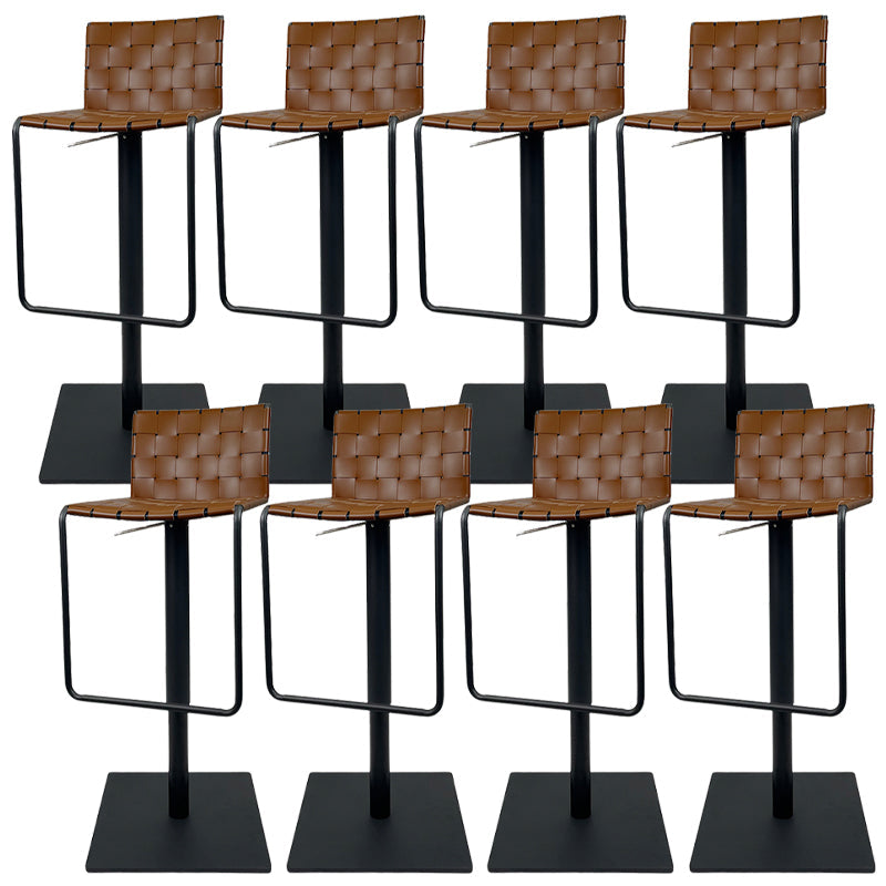 Industrial Leather Bar Stool Backrest Adjustable Counter Stool for Living Room Coffee 8 Piece Set Clearhalo 'Bar Furniture' 'Bar Stools' 'bar_stools' 'furn' 'furn_bar_stools' 'Furniture' 'Kitchen & Dining Furniture' 6663455