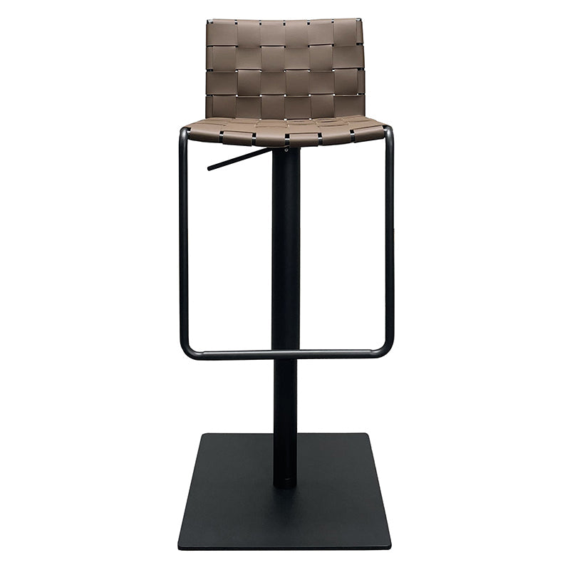Industrial Leather Bar Stool Backrest Adjustable Counter Stool for Living Room Dark Brown 1 Piece Clearhalo 'Bar Furniture' 'Bar Stools' 'bar_stools' 'furn' 'furn_bar_stools' 'Furniture' 'Kitchen & Dining Furniture' 6663456