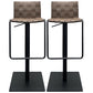 Industrial Leather Bar Stool Backrest Adjustable Counter Stool for Living Room Dark Brown 2 Piece Set Clearhalo 'Bar Furniture' 'Bar Stools' 'bar_stools' 'furn' 'furn_bar_stools' 'Furniture' 'Kitchen & Dining Furniture' 6663457
