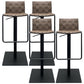 Industrial Leather Bar Stool Backrest Adjustable Counter Stool for Living Room Dark Brown 4 Piece Set Clearhalo 'Bar Furniture' 'Bar Stools' 'bar_stools' 'furn' 'furn_bar_stools' 'Furniture' 'Kitchen & Dining Furniture' 6663458
