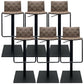 Industrial Leather Bar Stool Backrest Adjustable Counter Stool for Living Room Dark Brown 6 Piece Set Clearhalo 'Bar Furniture' 'Bar Stools' 'bar_stools' 'furn' 'furn_bar_stools' 'Furniture' 'Kitchen & Dining Furniture' 6663459