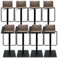 Industrial Leather Bar Stool Backrest Adjustable Counter Stool for Living Room Dark Brown 8 Piece Set Clearhalo 'Bar Furniture' 'Bar Stools' 'bar_stools' 'furn' 'furn_bar_stools' 'Furniture' 'Kitchen & Dining Furniture' 6663460