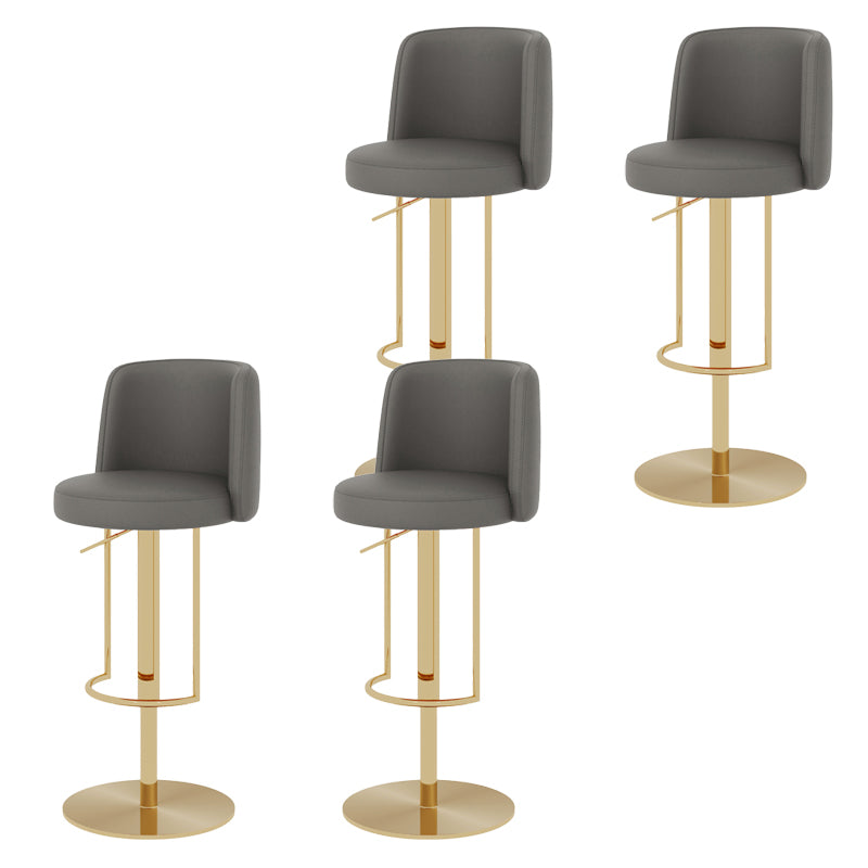 Adjustable Height Bar Stool Leather Backrest Counter Stool for Bristol Gold Dark Gray 4 Piece Set Clearhalo 'Bar Furniture' 'Bar Stools' 'bar_stools' 'furn' 'furn_bar_stools' 'Furniture' 'Kitchen & Dining Furniture' 6663543