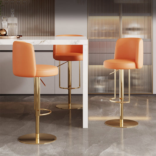 Adjustable Height Bar Stool Leather Backrest Counter Stool for Bristol Clearhalo 'Bar Furniture' 'Bar Stools' 'bar_stools' 'furn' 'furn_bar_stools' 'Furniture' 'Kitchen & Dining Furniture' 6663546