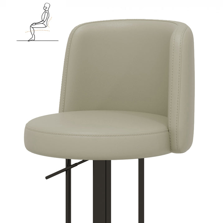 Adjustable Height Bar Stool Leather Backrest Counter Stool for Bristol Clearhalo 'Bar Furniture' 'Bar Stools' 'bar_stools' 'furn' 'furn_bar_stools' 'Furniture' 'Kitchen & Dining Furniture' 6663553