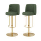 Adjustable Height Bar Stool Leather Backrest Counter Stool for Bristol Gold Green 2 Piece Set Clearhalo 'Bar Furniture' 'Bar Stools' 'bar_stools' 'furn' 'furn_bar_stools' 'Furniture' 'Kitchen & Dining Furniture' 6663560