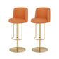 Adjustable Height Bar Stool Leather Backrest Counter Stool for Bristol Gold Orange 2 Piece Set Clearhalo 'Bar Furniture' 'Bar Stools' 'bar_stools' 'furn' 'furn_bar_stools' 'Furniture' 'Kitchen & Dining Furniture' 6663565