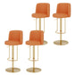 Adjustable Height Bar Stool Leather Backrest Counter Stool for Bristol Gold Orange 4 Piece Set Clearhalo 'Bar Furniture' 'Bar Stools' 'bar_stools' 'furn' 'furn_bar_stools' 'Furniture' 'Kitchen & Dining Furniture' 6663566
