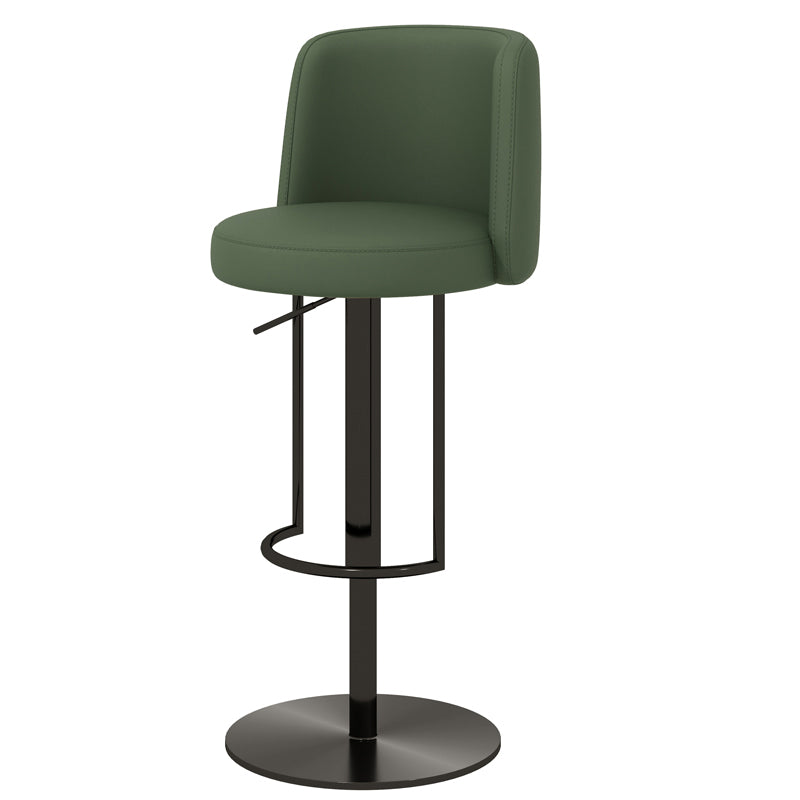 Adjustable Height Bar Stool Leather Backrest Counter Stool for Bristol Black Green 1 Piece Clearhalo 'Bar Furniture' 'Bar Stools' 'bar_stools' 'furn' 'furn_bar_stools' 'Furniture' 'Kitchen & Dining Furniture' 6663574