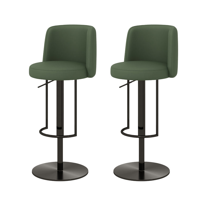 Adjustable Height Bar Stool Leather Backrest Counter Stool for Bristol Black Green 2 Piece Set Clearhalo 'Bar Furniture' 'Bar Stools' 'bar_stools' 'furn' 'furn_bar_stools' 'Furniture' 'Kitchen & Dining Furniture' 6663575
