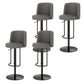 Adjustable Height Bar Stool Leather Backrest Counter Stool for Bristol Black Dark Gray 4 Piece Set Clearhalo 'Bar Furniture' 'Bar Stools' 'bar_stools' 'furn' 'furn_bar_stools' 'Furniture' 'Kitchen & Dining Furniture' 6663586