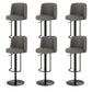 Adjustable Height Bar Stool Leather Backrest Counter Stool for Bristol Black Dark Gray 6 Piece Set Clearhalo 'Bar Furniture' 'Bar Stools' 'bar_stools' 'furn' 'furn_bar_stools' 'Furniture' 'Kitchen & Dining Furniture' 6663587