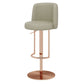 Adjustable Height Bar Stool Leather Backrest Counter Stool for Bristol Rose Gold Light Gray 1 Piece Clearhalo 'Bar Furniture' 'Bar Stools' 'bar_stools' 'furn' 'furn_bar_stools' 'Furniture' 'Kitchen & Dining Furniture' 6663589
