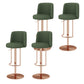 Adjustable Height Bar Stool Leather Backrest Counter Stool for Bristol Rose Gold Green 4 Piece Set Clearhalo 'Bar Furniture' 'Bar Stools' 'bar_stools' 'furn' 'furn_bar_stools' 'Furniture' 'Kitchen & Dining Furniture' 6663596