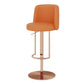 Adjustable Height Bar Stool Leather Backrest Counter Stool for Bristol Rose Gold Orange 1 Piece Clearhalo 'Bar Furniture' 'Bar Stools' 'bar_stools' 'furn' 'furn_bar_stools' 'Furniture' 'Kitchen & Dining Furniture' 6663599