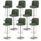 Adjustable Height Bar Stool Leather Backrest Counter Stool for Bristol Silver Green 8 Piece Set Clearhalo 'Bar Furniture' 'Bar Stools' 'bar_stools' 'furn' 'furn_bar_stools' 'Furniture' 'Kitchen & Dining Furniture' 6663613