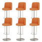 Adjustable Height Bar Stool Leather Backrest Counter Stool for Bristol Silver Orange 6 Piece Set Clearhalo 'Bar Furniture' 'Bar Stools' 'bar_stools' 'furn' 'furn_bar_stools' 'Furniture' 'Kitchen & Dining Furniture' 6663627