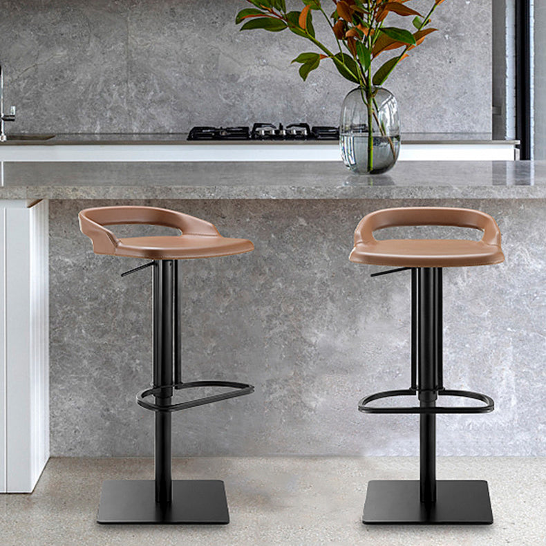 Industrial Leather Bar Stool Backrest Adjustable Counter Stool for Bristol