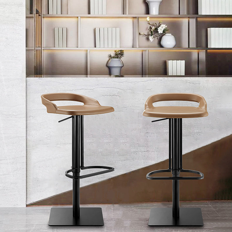 Industrial Leather Bar Stool Backrest Adjustable Counter Stool for Bristol