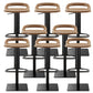 Industrial Leather Bar Stool Backrest Adjustable Counter Stool for Bristol