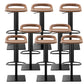 Industrial Leather Bar Stool Backrest Adjustable Counter Stool for Bristol