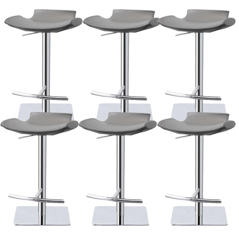 Adjustable Bar Stool Industrial Backrest Counter Stool for Bristol Gray 6 Piece Set Clearhalo 'Bar Furniture' 'Bar Stools' 'bar_stools' 'furn' 'furn_bar_stools' 'Furniture' 'Kitchen & Dining Furniture' 6663745