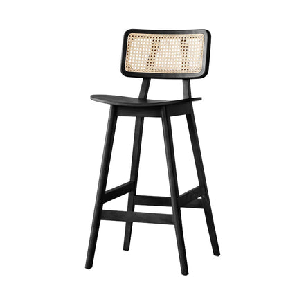 Solid Wood Bar Stool Modern Backrest Counter Stool for Bristol Black 1 Piece Counter Stool(26"H)