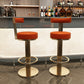 Glam Leather Bar Stool Adjustable Gold Base Counter Stool for Bristol