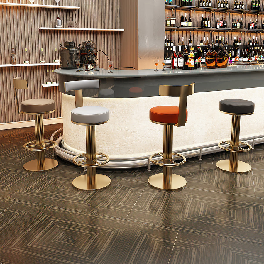 Glam Leather Bar Stool Adjustable Gold Base Counter Stool for Bristol