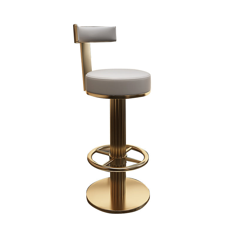Glam Leather Bar Stool Adjustable Gold Base Counter Stool for Bristol Clearhalo 'Bar Furniture' 'Bar Stools' 'bar_stools' 'furn' 'furn_bar_stools' 'Furniture' 'Kitchen & Dining Furniture' 6663864