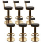 Glam Leather Bar Stool Adjustable Gold Base Counter Stool for Bristol