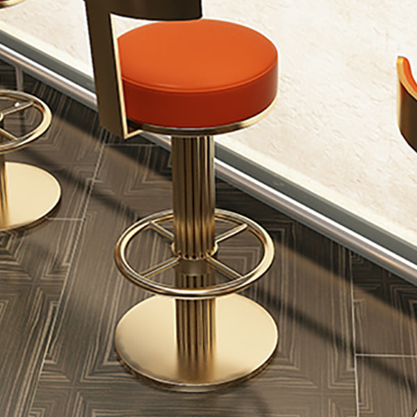 Glam Leather Bar Stool Adjustable Gold Base Counter Stool for Bristol Clearhalo 'Bar Furniture' 'Bar Stools' 'bar_stools' 'furn' 'furn_bar_stools' 'Furniture' 'Kitchen & Dining Furniture' 6663871