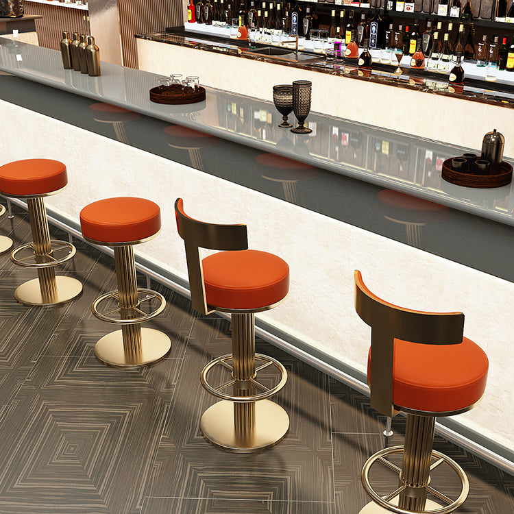 Glam Leather Bar Stool Adjustable Gold Base Counter Stool for Bristol Clearhalo 'Bar Furniture' 'Bar Stools' 'bar_stools' 'furn' 'furn_bar_stools' 'Furniture' 'Kitchen & Dining Furniture' 6663873