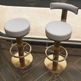 Glam Leather Bar Stool Adjustable Gold Base Counter Stool for Bristol