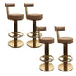 Glam Leather Bar Stool Adjustable Gold Base Counter Stool for Bristol