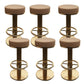 Glam Leather Bar Stool Adjustable Gold Base Counter Stool for Bristol