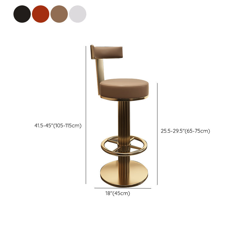 Glam Leather Bar Stool Adjustable Gold Base Counter Stool for Bristol Clearhalo 'Bar Furniture' 'Bar Stools' 'bar_stools' 'furn' 'furn_bar_stools' 'Furniture' 'Kitchen & Dining Furniture' 6663896