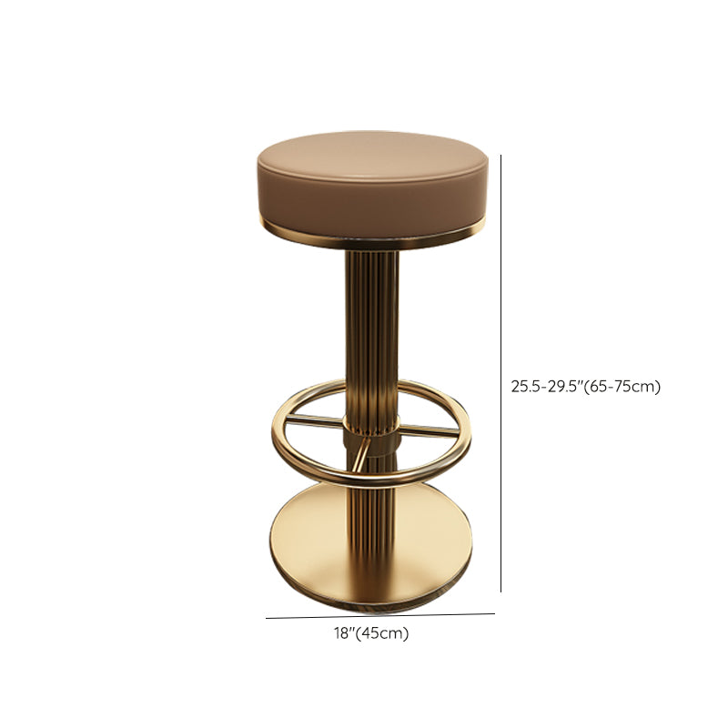 Glam Leather Bar Stool Adjustable Gold Base Counter Stool for Bristol Clearhalo 'Bar Furniture' 'Bar Stools' 'bar_stools' 'furn' 'furn_bar_stools' 'Furniture' 'Kitchen & Dining Furniture' 6663897