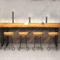 Contemporary Backless Barstools Contoured Seat Bar Stools with Metal Legs