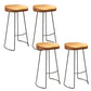Contemporary Backless Barstools Contoured Seat Bar Stools with Metal Legs