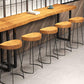 Contemporary Backless Barstools Contoured Seat Bar Stools with Metal Legs