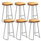 Contemporary Backless Barstools Contoured Seat Bar Stools with Metal Legs