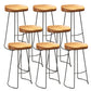 Contemporary Backless Barstools Contoured Seat Bar Stools with Metal Legs