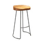 Contemporary Backless Barstools Contoured Seat Bar Stools with Metal Legs