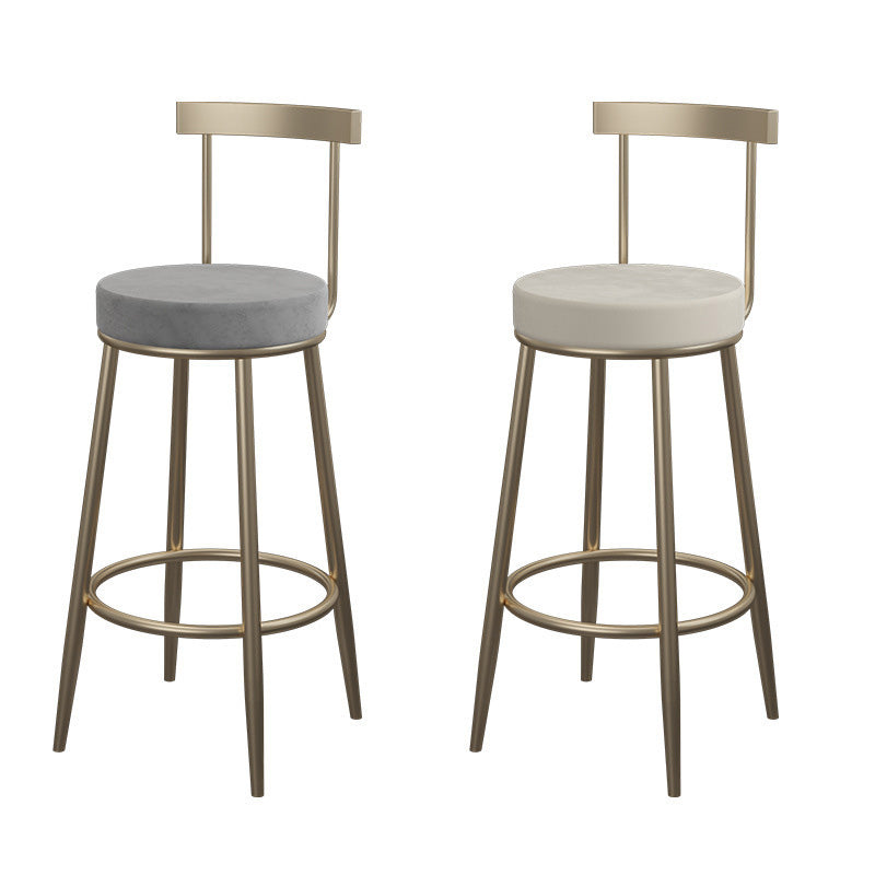 コンテンポラリーラウンドバースツールフットレスト付きアームレスバースツール