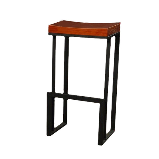 Eigentijdse houten barkrukken Backless Bar Stool met metalen benen