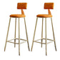 Contemporary Low Back Barstools Round Bar Stool with Metal Legs